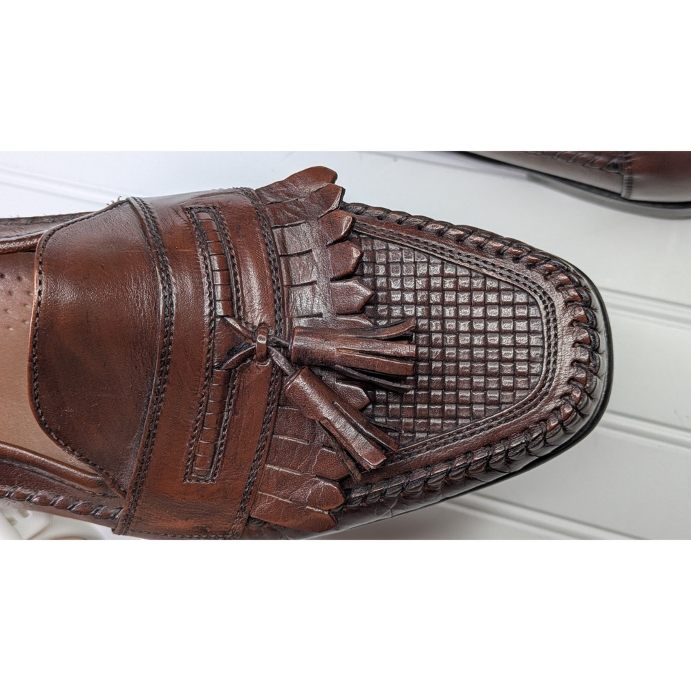 Bostonian Classic Leather Loafer Brown Slip On Men's Size 12M Shoes Flats Dress - Picture 9 of 13